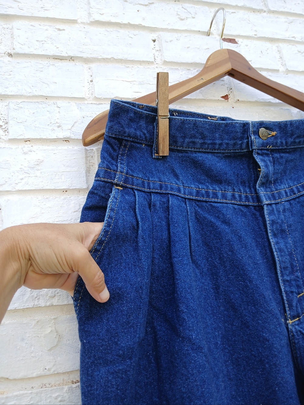 Vintage Lee Highrise Pleated Bareback Jeans Size 18M - Picture 5 of 9